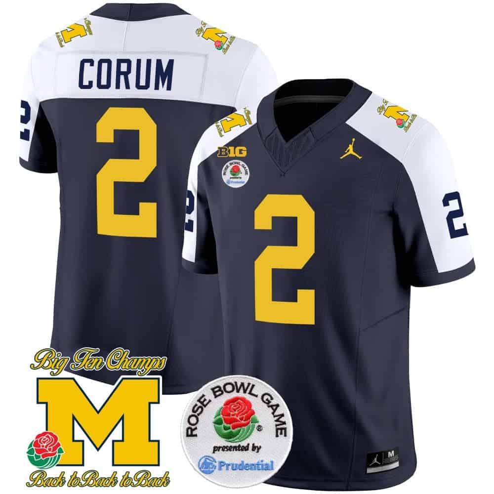 Michigan Wolverines Rose Bowl Patch Vapor Limited Football Jersey – All Stitched  Alternate #2 Blake Corum