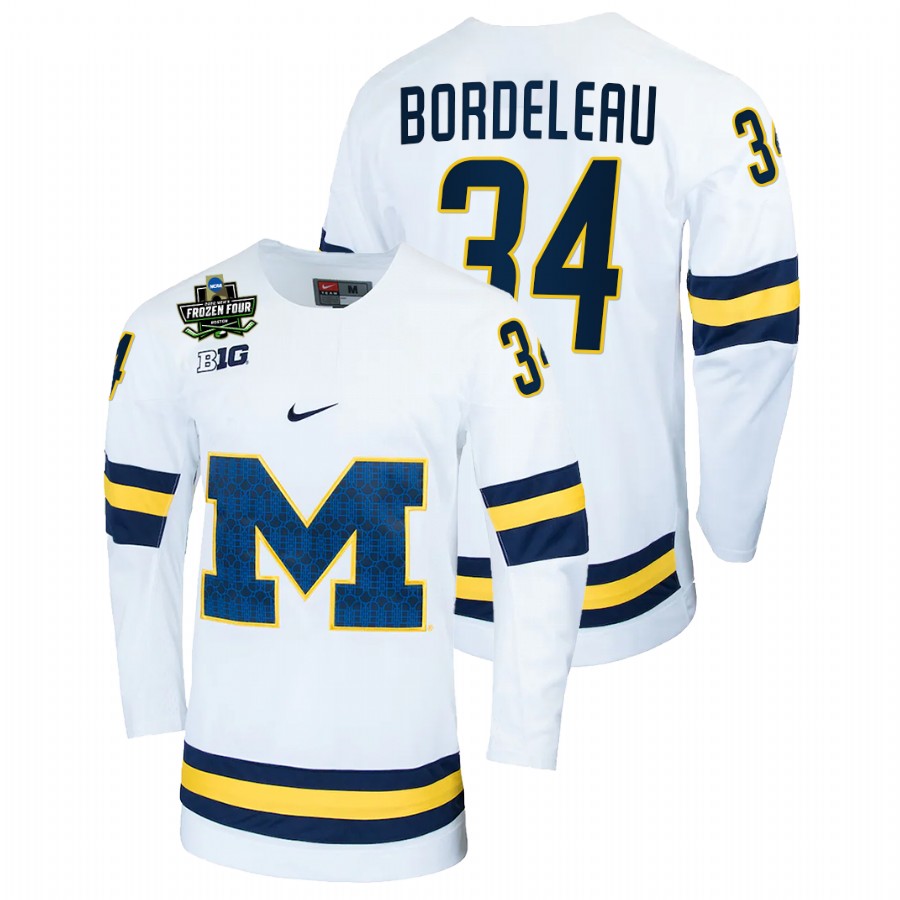 Michigan Wolverines Thomas Bordeleau 2022 Frozen Four White Jersey