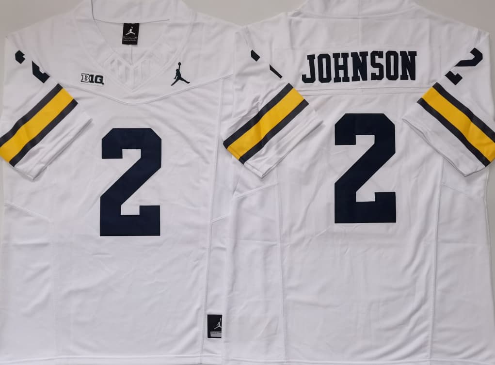 Michigan Wolverines White #2 JOHNSON