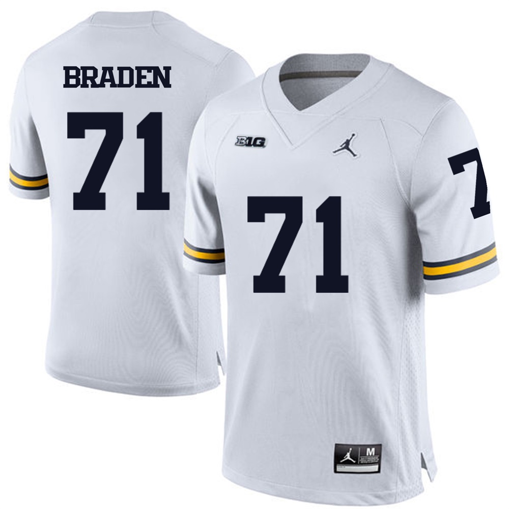 Michigan Wolverines White Ben Braden Football Jersey