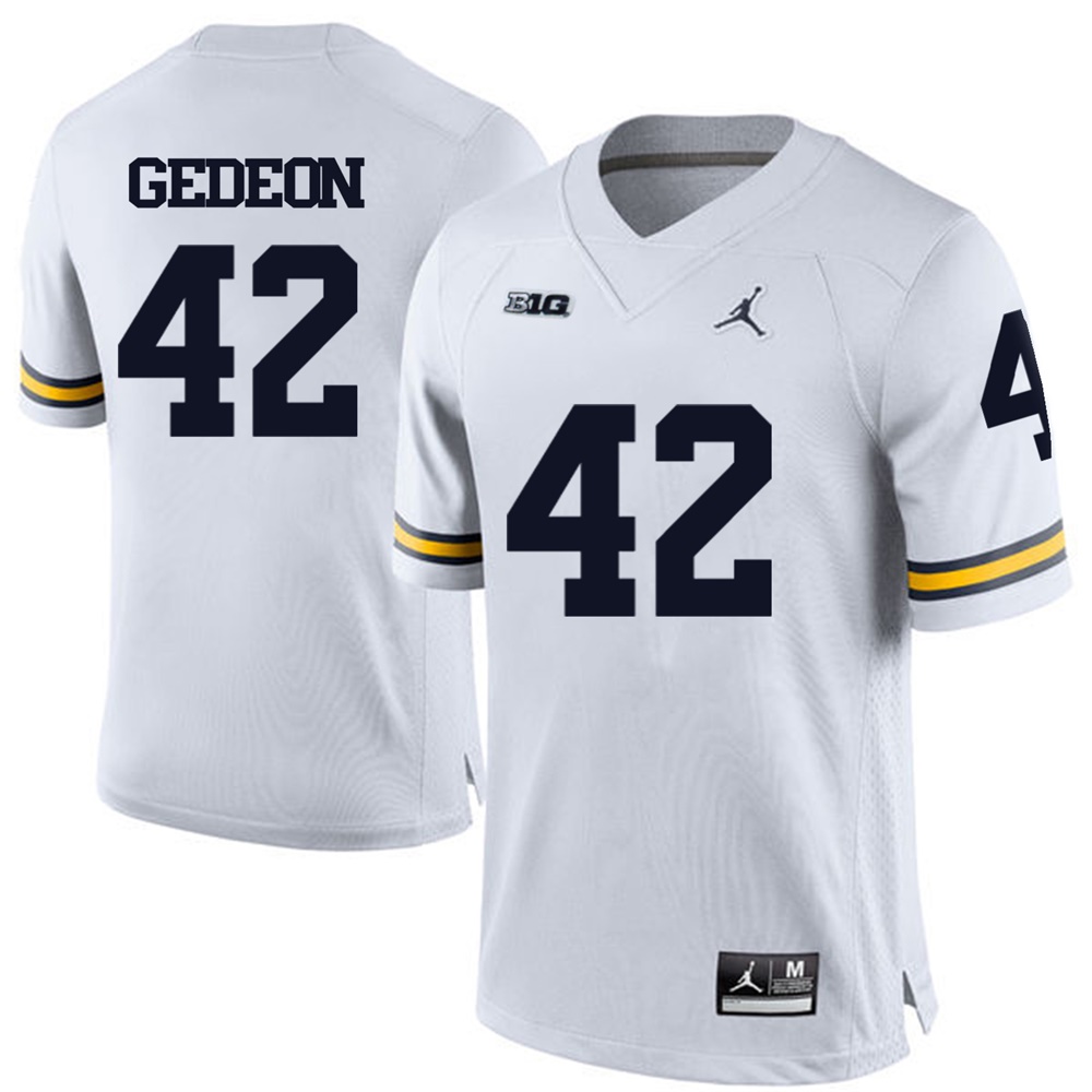 Michigan Wolverines White Ben Gedeon Football Jersey