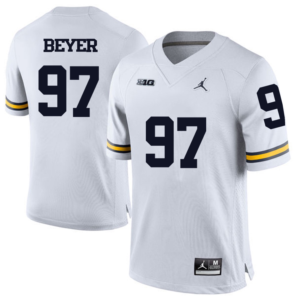 Michigan Wolverines White Brennen Beyer Football Jersey