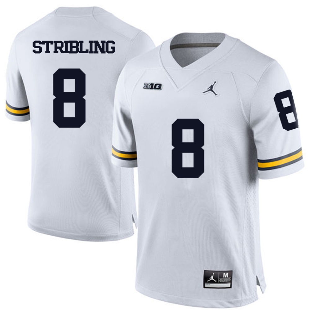 Michigan Wolverines White Channing Stribling Football Jersey