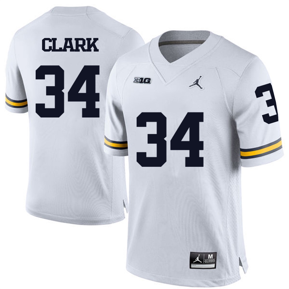 Michigan Wolverines White Jeremy Clark Football Jersey