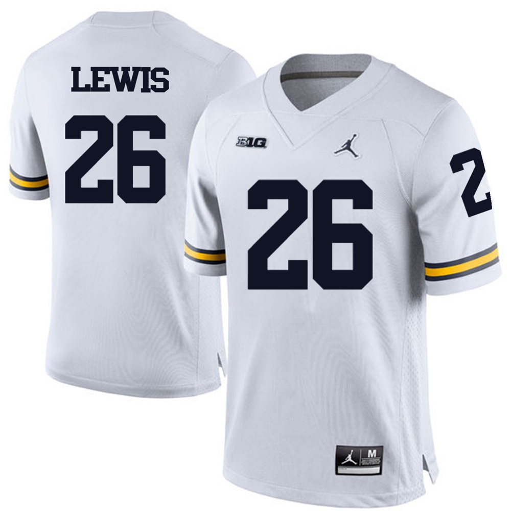 Michigan Wolverines White Jourdan Lewis Football Jersey