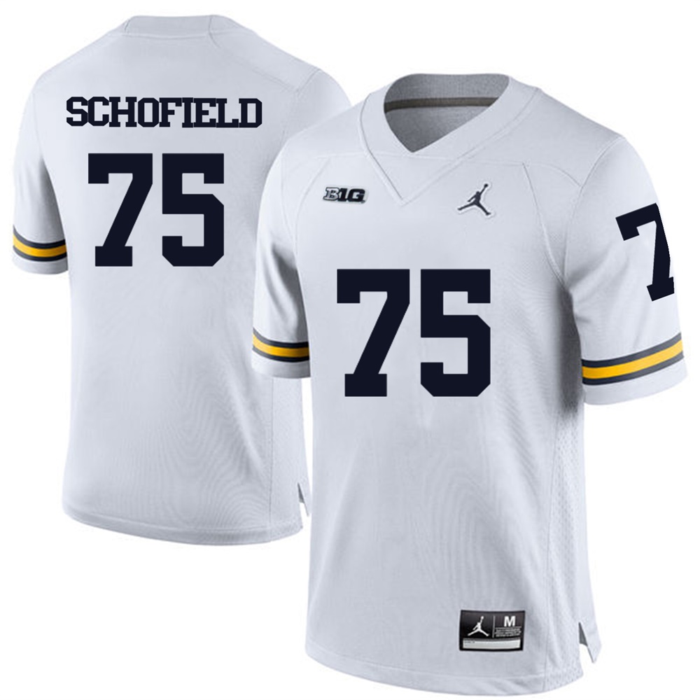 Michigan Wolverines White Michael Schofield Football Jersey