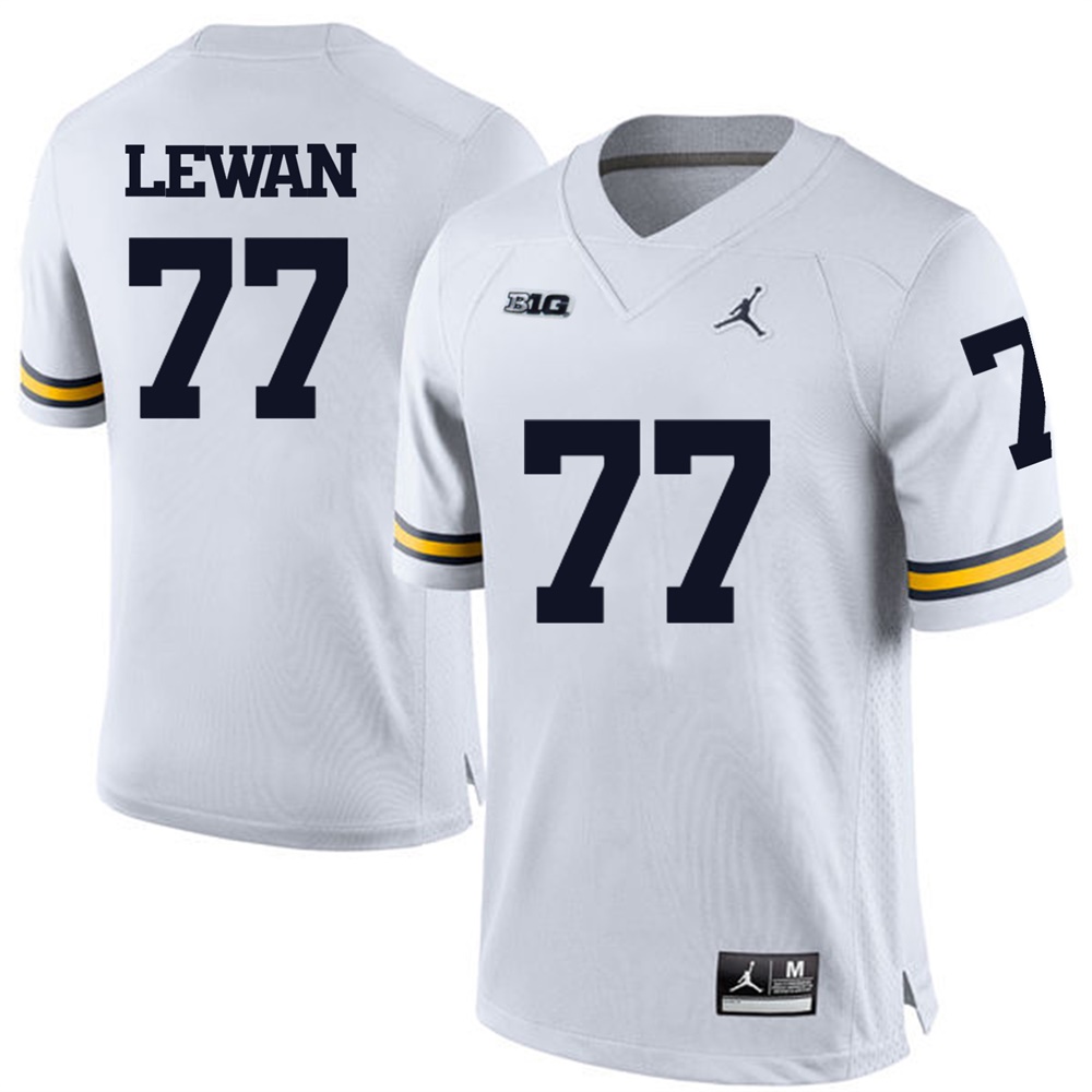 Michigan Wolverines White Taylor Lewan Football Jersey