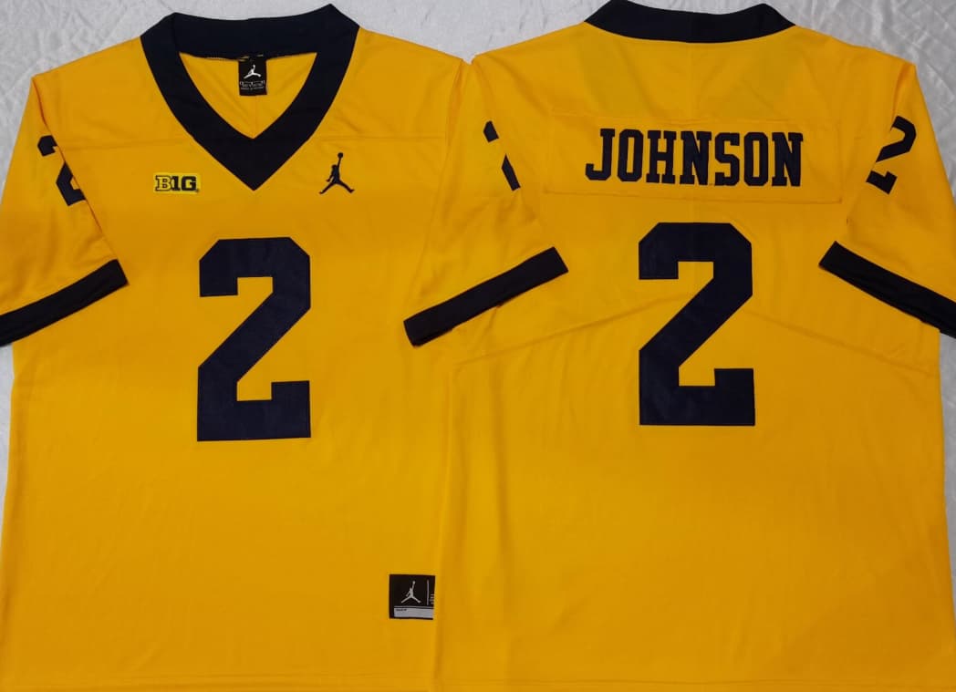 Michigan Wolverines Yellow #2 JOHNSON