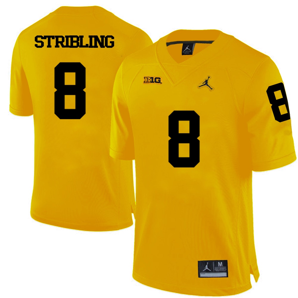 Michigan Wolverines Yellow Channing Stribling Football Jersey