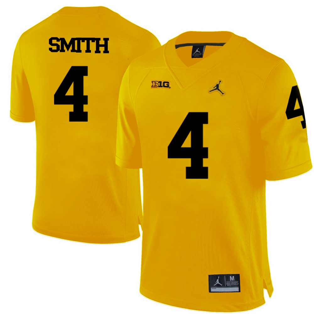 Michigan Wolverines Yellow De'Veon Smith Football Jersey