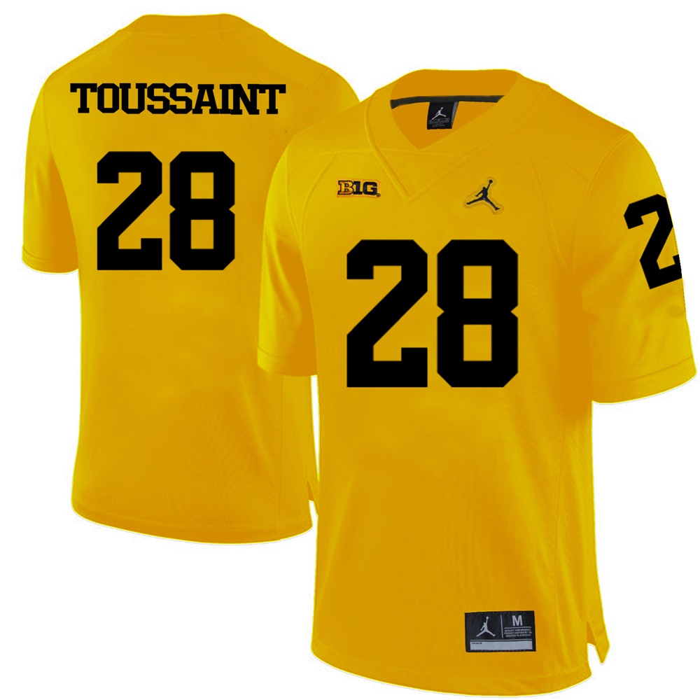 Michigan Wolverines Yellow Fitzgerald Toussaint Football Jersey