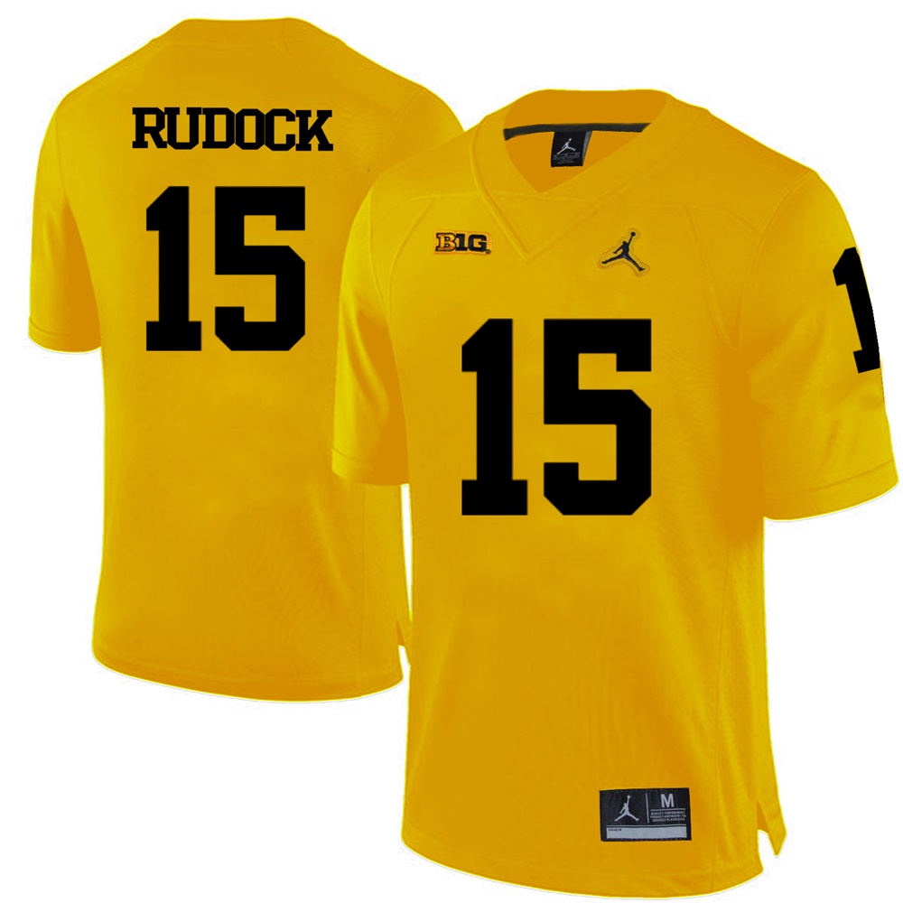 Michigan Wolverines Yellow Jake Rudock Football Jersey