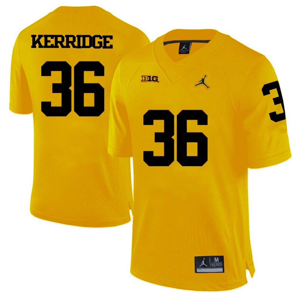 Michigan Wolverines Yellow Joe Kerridge Football Jersey