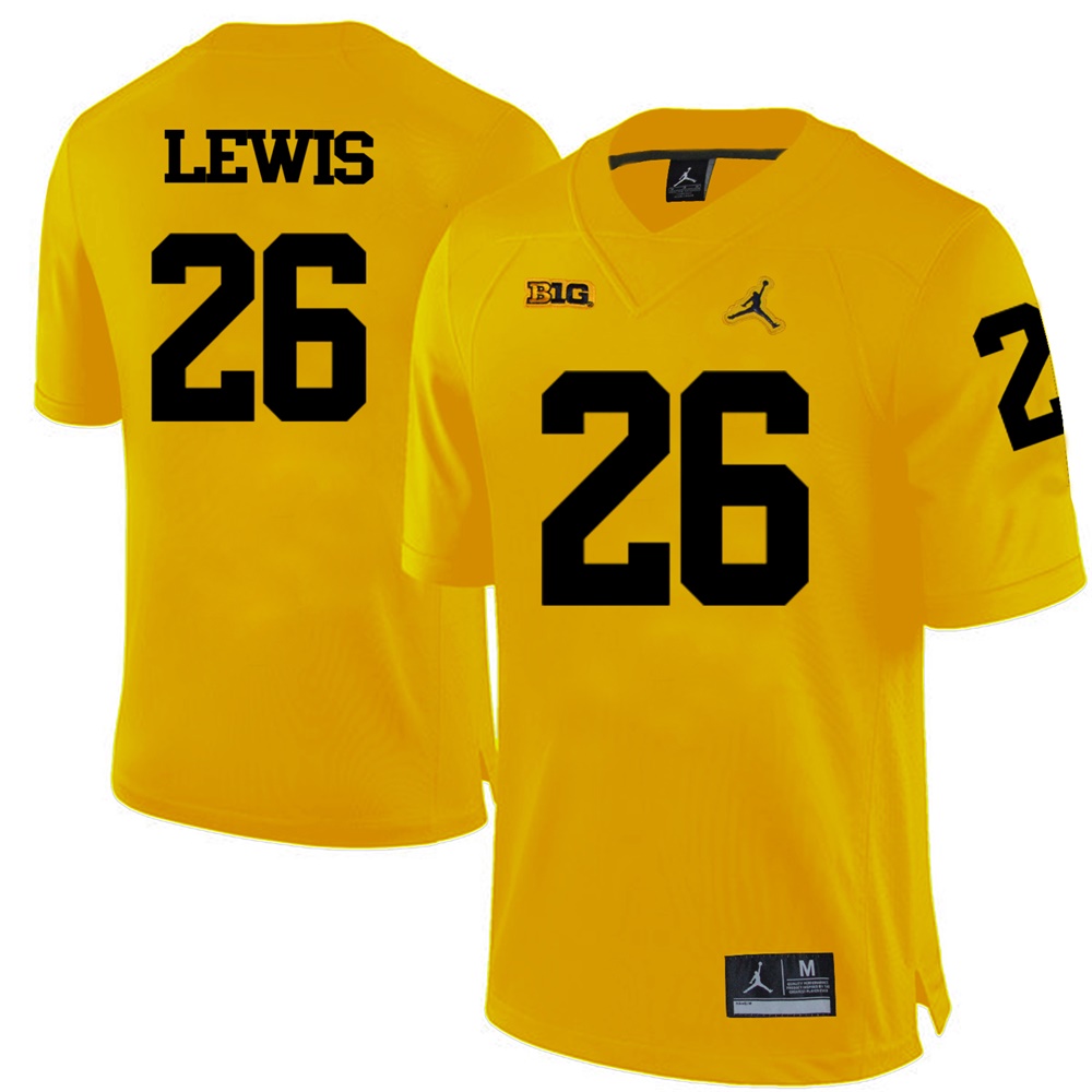 Michigan Wolverines Yellow Jourdan Lewis Football Jersey
