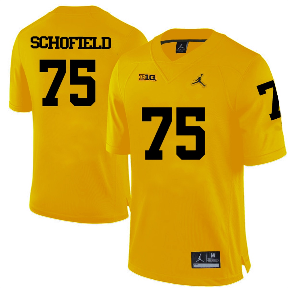 Michigan Wolverines Yellow Michael Schofield Football Jersey