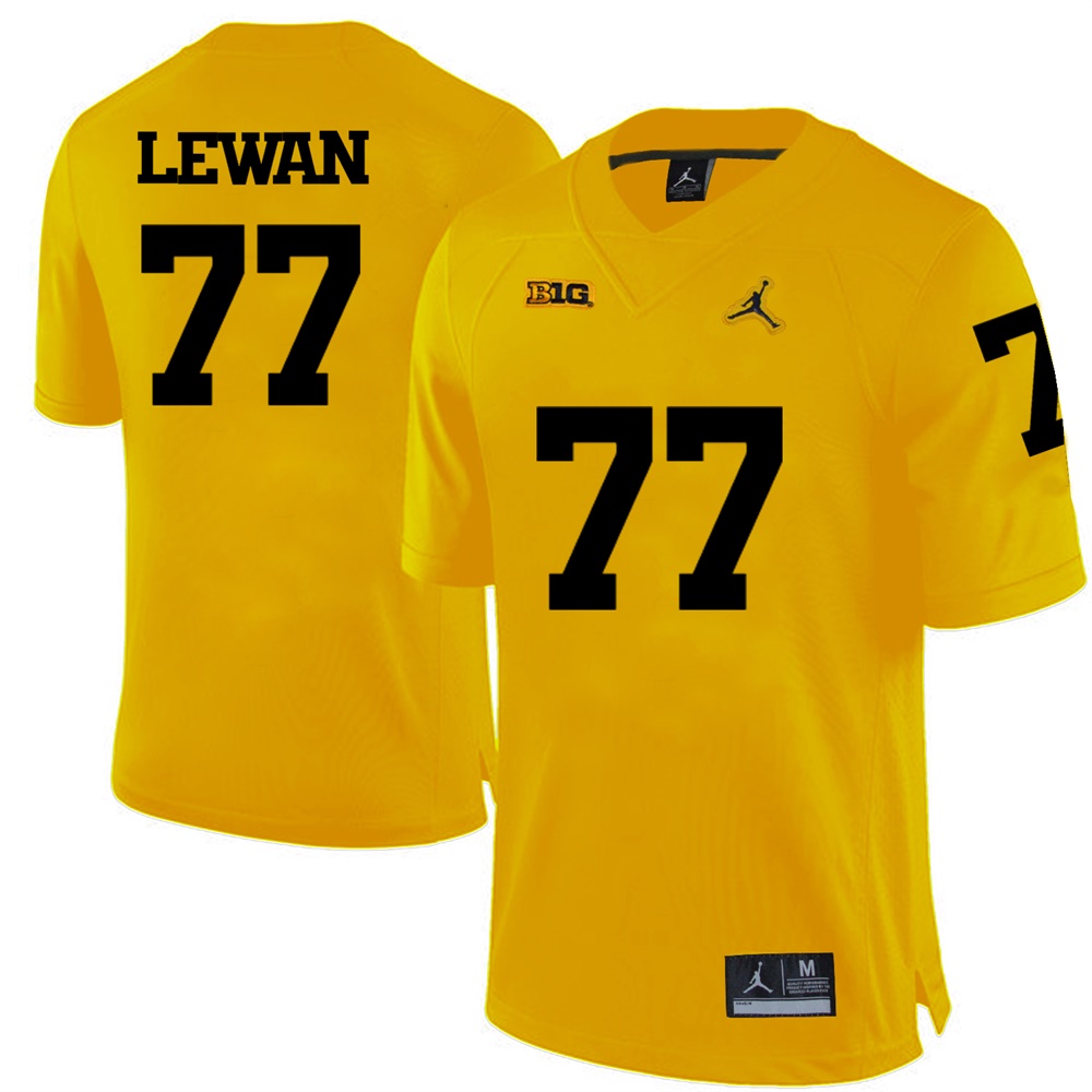 Michigan Wolverines Yellow Taylor Lewan Football Jersey