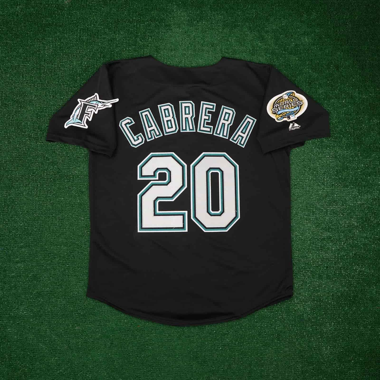Miguel Cabrera 2003 Florida Marlins Alternate Black Men's World Series Jersey