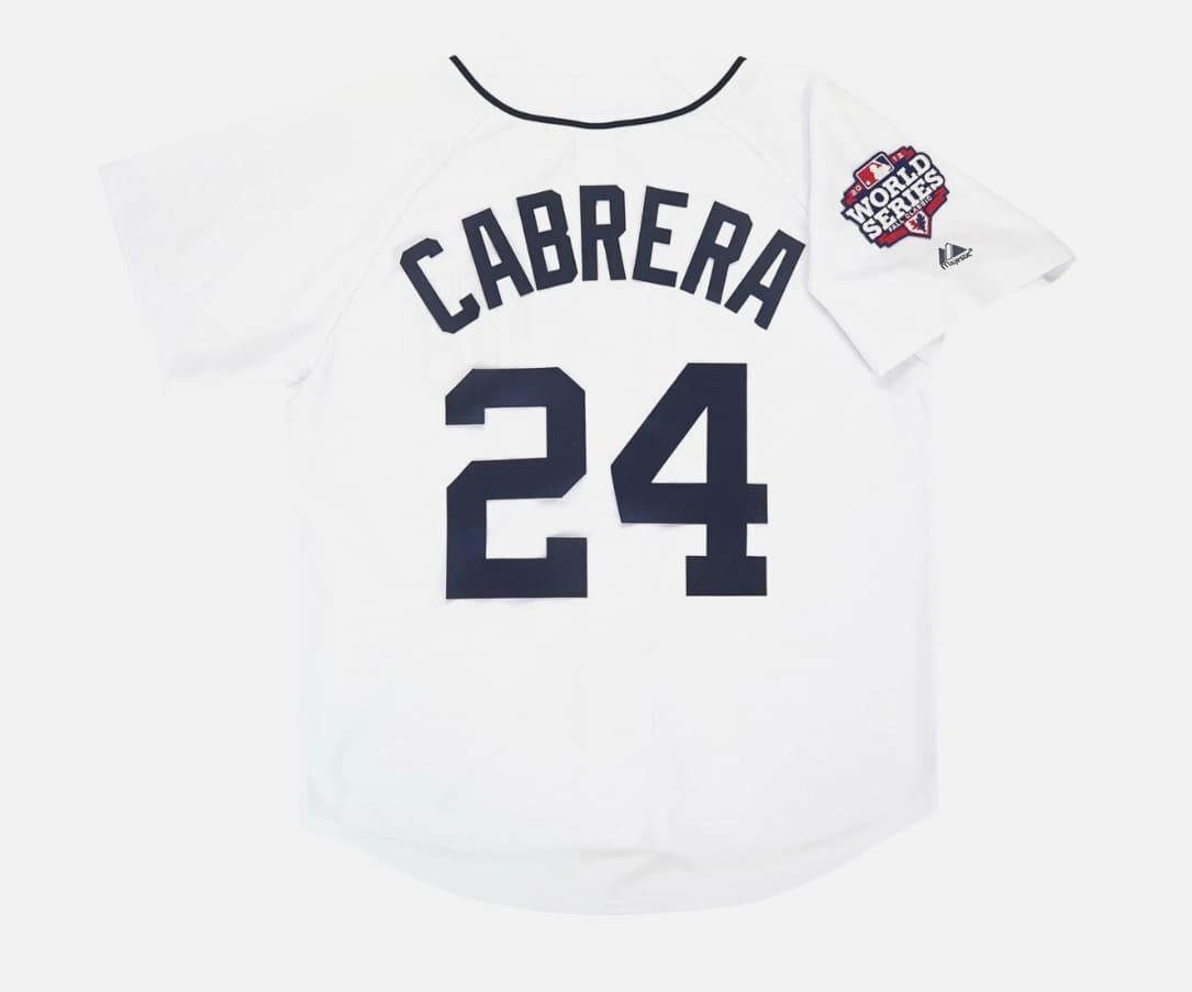 Miguel Cabrera 2012 Detroit Tigers World Series Home White Jersey