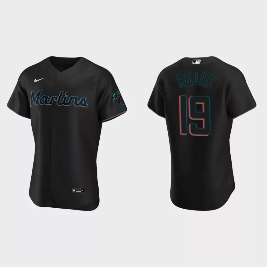 Miguel Rojas Miami Marlins Authentic Alternate Jersey – Black