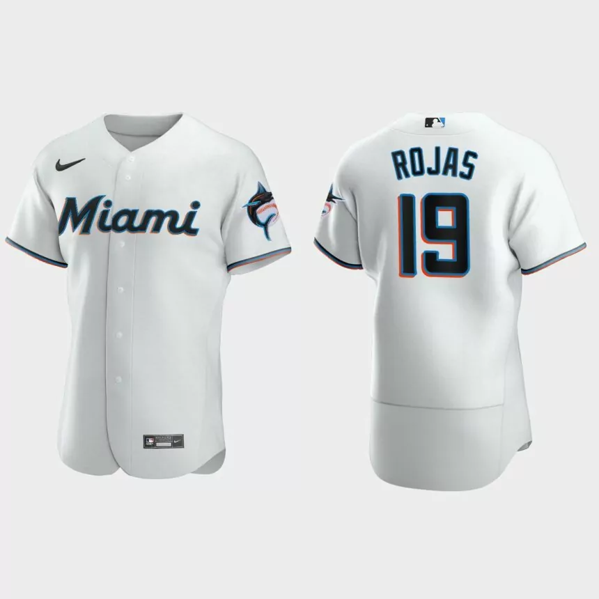 Miguel Rojas Miami Marlins Authentic Home Jersey – White