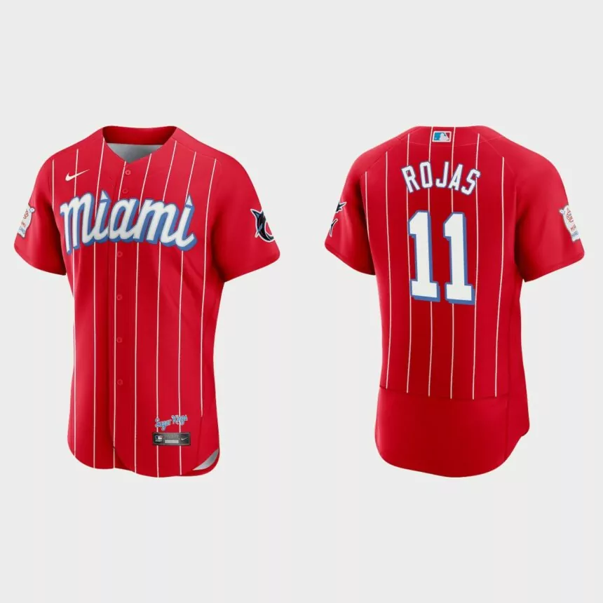 Miguel Rojas Miami Marlins City Connect Authentic Jersey – Red