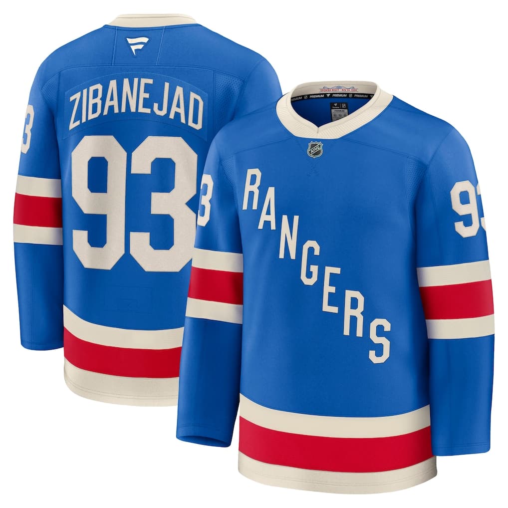 Mika Zibanejad New York Rangers Fanatics Centennial Premium Jersey - Blue Mika Zibanejad New York Rangers Fanatics Centennial Premium Jersey - Blue