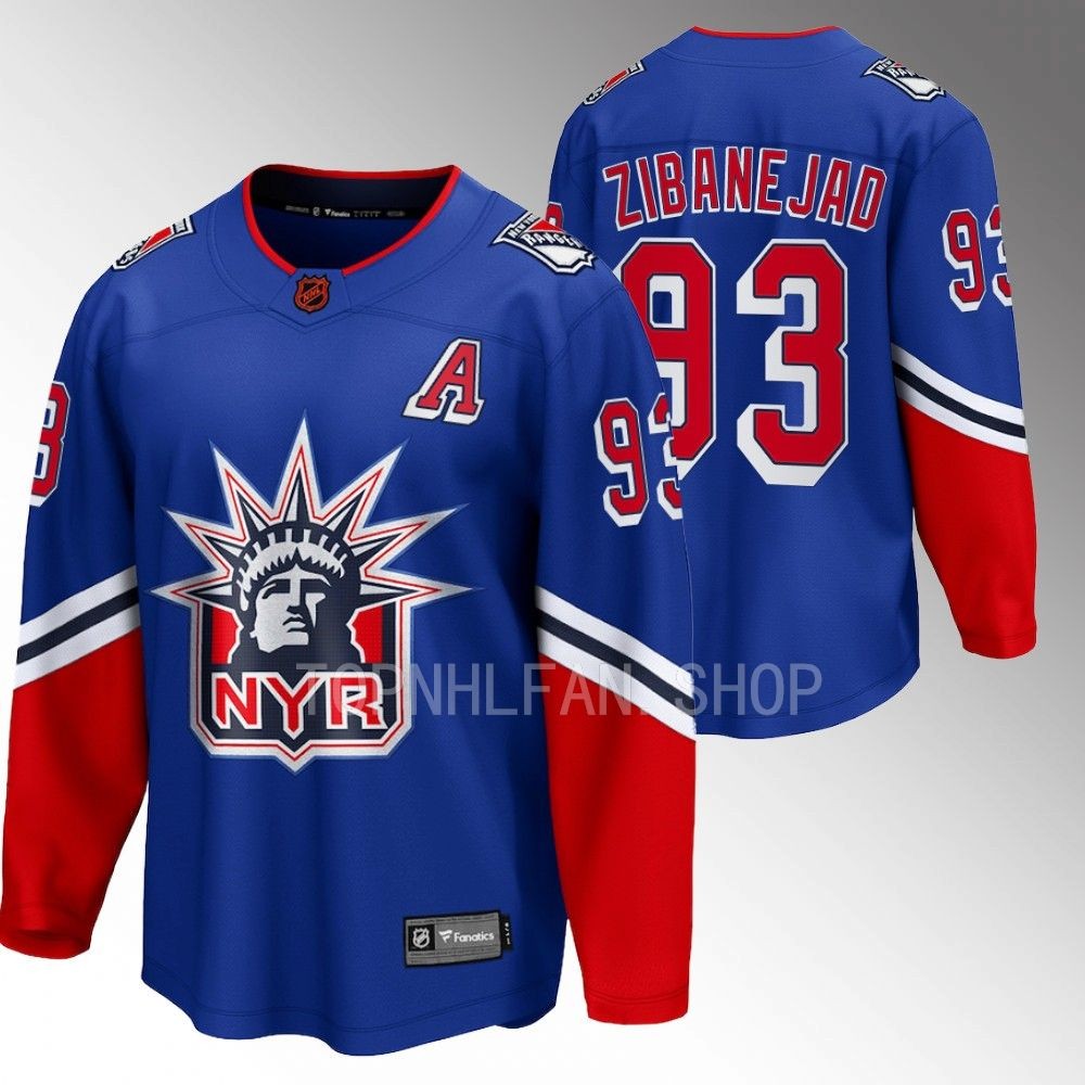 Mika Zibanejad New York Rangers Special Edition 2.0 Blue Men Jersey Breakaway