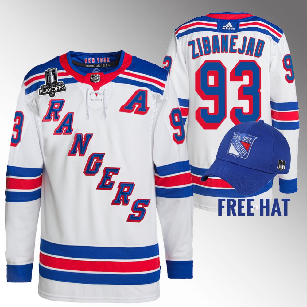 Mika Zibanejad New York Rangers White 2022 Metropolitan Division Champions Primegreen Jersey