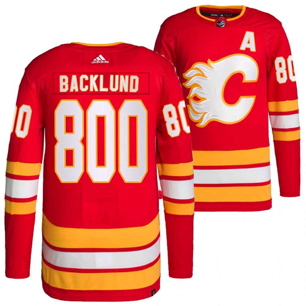 Mikael Backlund Calgary Flames Red 800 Career Games Commemorative Edition Jersey