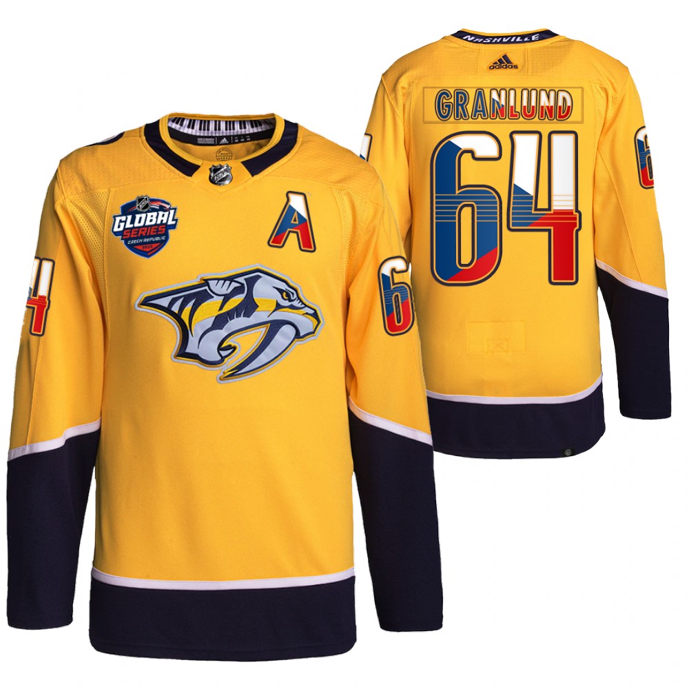 Mikael Granlund Nashville Predators Gold 2022 NHL Global Series Czech Republic Challenge Jersey