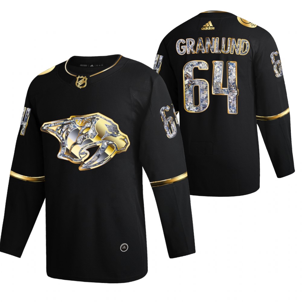 Mikael Granlund Predators #64 Black Diamond Edition 2022 Stanley Cup Playoffs Jersey