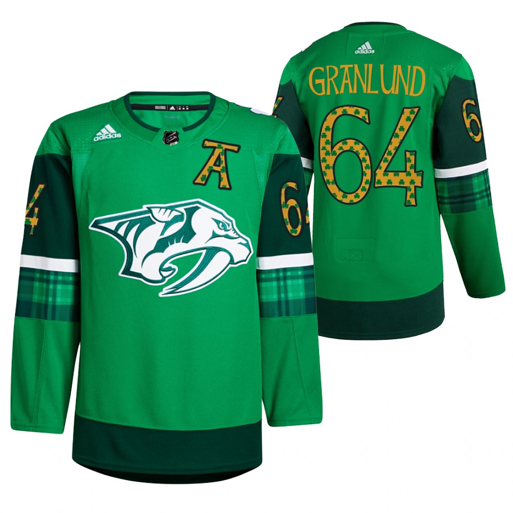 Mikael Granlund Predators St. Patricks Day Jersey Green Warm-Up