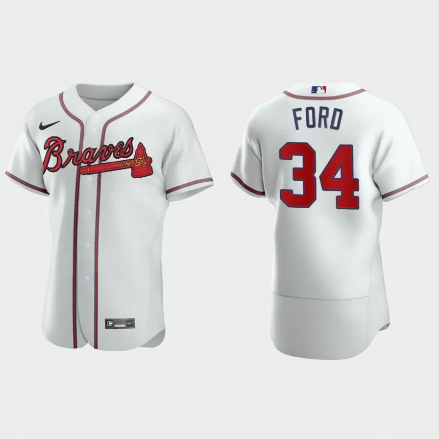 Mike Ford Atlanta Braves Authentic Home Jersey – White