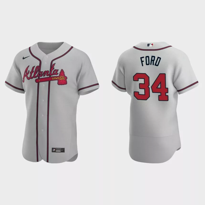 Mike Ford Atlanta Braves Authentic Road Jersey – Gray