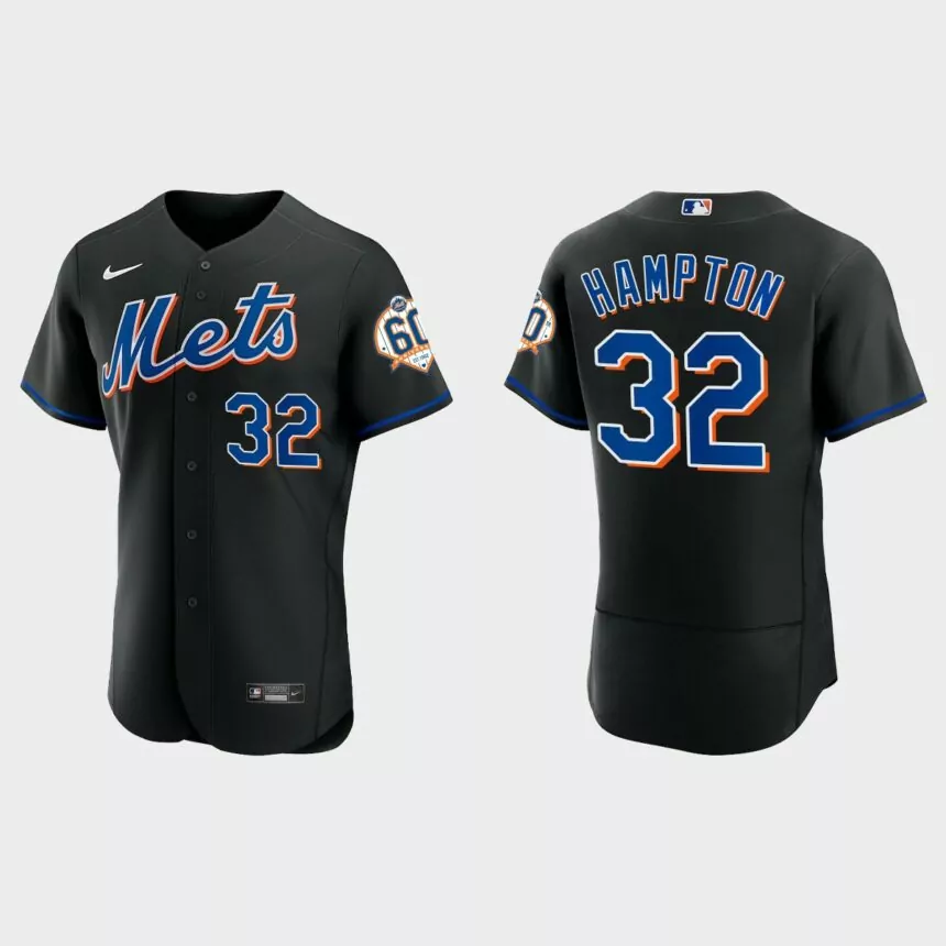 Mike Hampton New York Mets 60th Anniversary Alternate Authentic Jersey – Blac