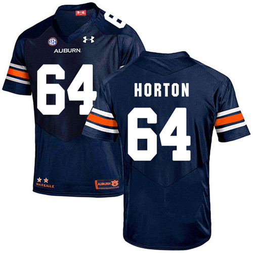 Mike Horton Auburn Tigers Men's Jersey - #64 NCAA Navy Blue Stitched Authentic