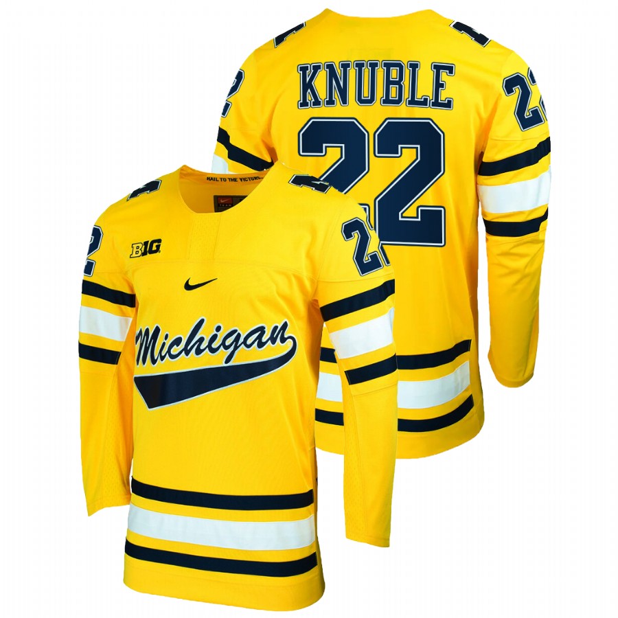 Mike Knuble College Hockey Michigan Wolverines Maize Jersey