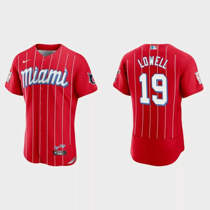 Mike Lowell Miami Marlins 2021 City Connect Authentic Jersey – Red
