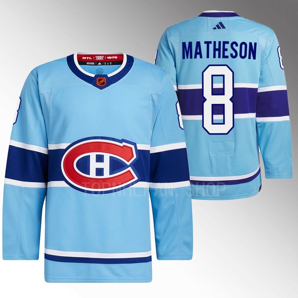 Mike Matheson 2022 Montreal Canadiens Blue Reverse Retro 2.0 Authentic Primegreen Jersey