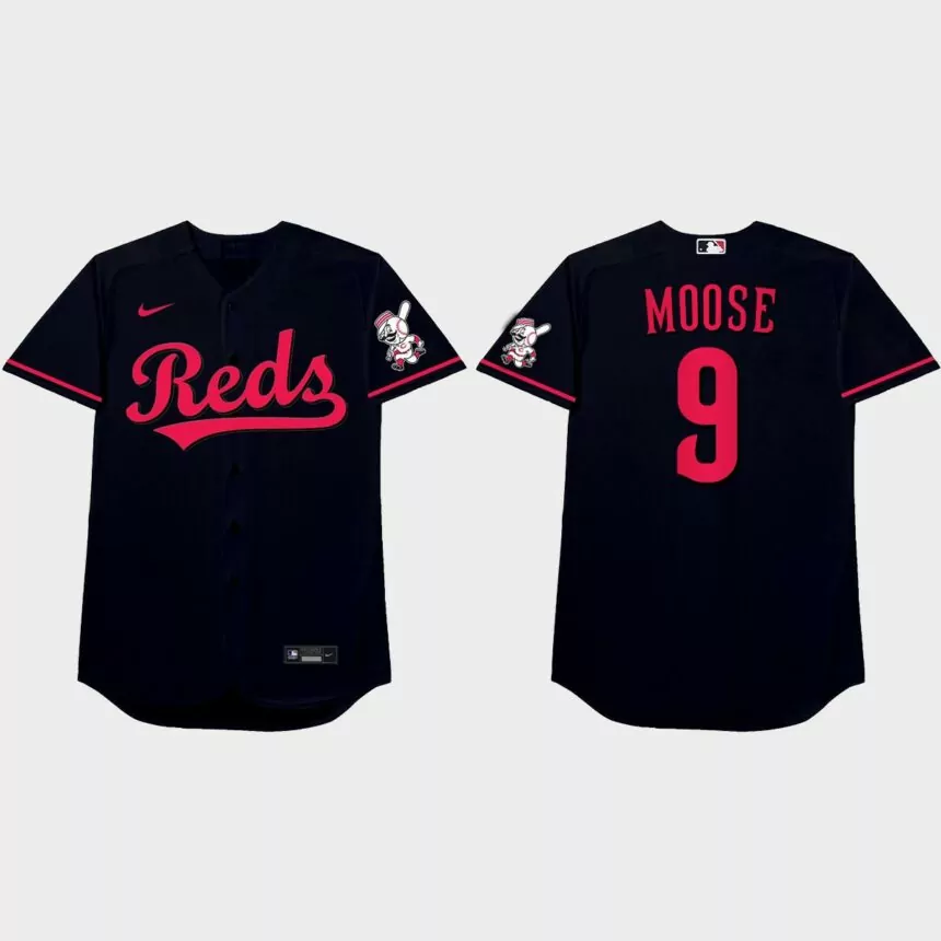 Mike Moustakas Nickname Reds 2021 Players’ Weekend Moose Jersey – Black