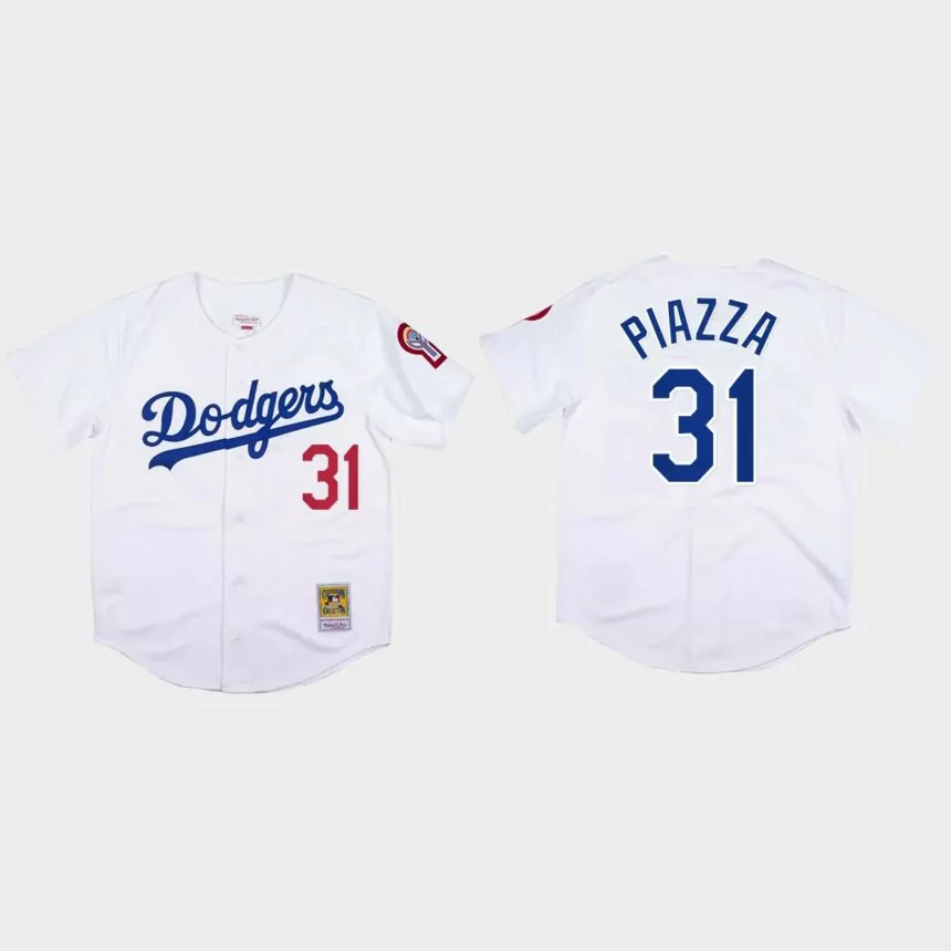 Mike Piazza #31 Los Angeles Dodgers Mitchell & Ness 1981 Authentic Jersey – White