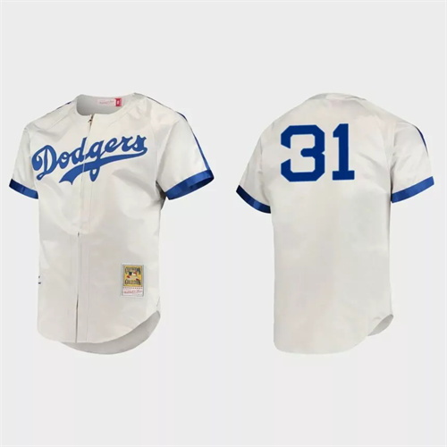 Mike Piazza Brooklyn Dodgers Cooperstown Authentic Jersey – Gray.jpg