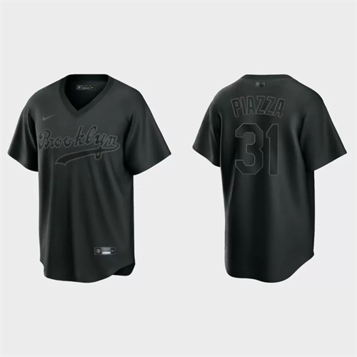 Mike Piazza Brooklyn Dodgers Pitch Black Fashion Replica Jersey – Black.jpg