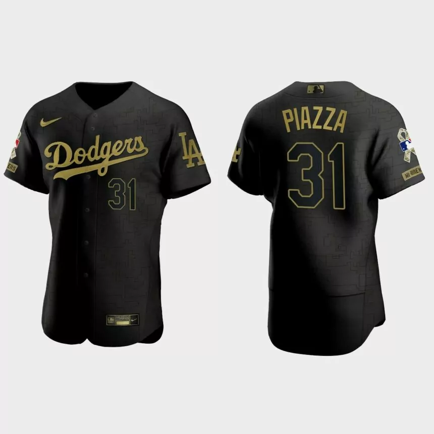 Mike Piazza Los Angeles Dodgers 2021 Salute to Service Jersey – All Black