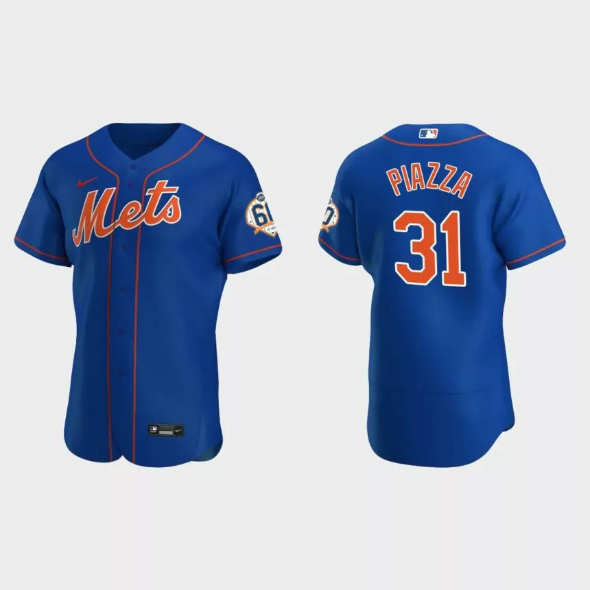 Mike Piazza New York Mets 60th Anniversary Alternate Authentic Jersey – Royal