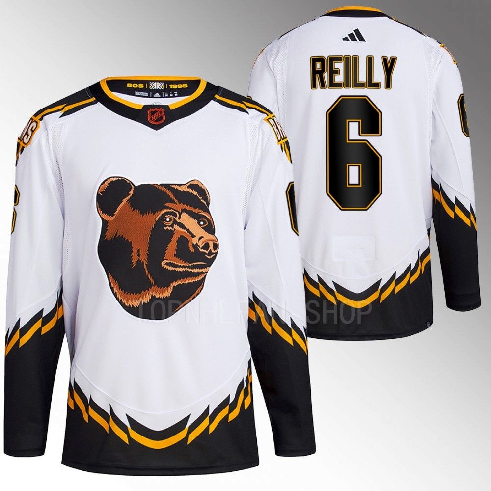 Mike Reilly 2022 Boston Bruins White Reverse Retro 2.0 Authentic Primegreen Jersey Stitched
