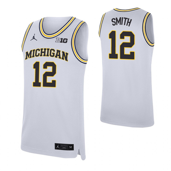 Mike Smith Jersey White Michigan Wolverines Replica