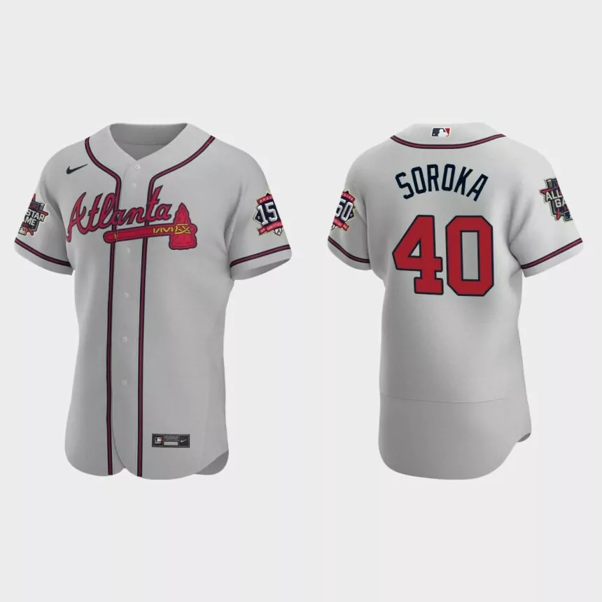Mike Soroka #40 Atlanta Braves Authentic Road 2021 MLB All-Star Jersey – Gray