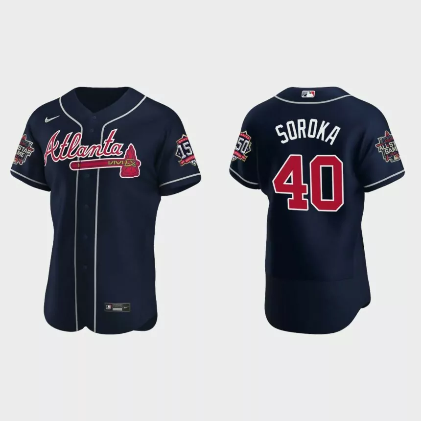 Mike Soroka #40 Atlanta Braves Authentic Team 2021 MLB All-Star Jersey – Navy