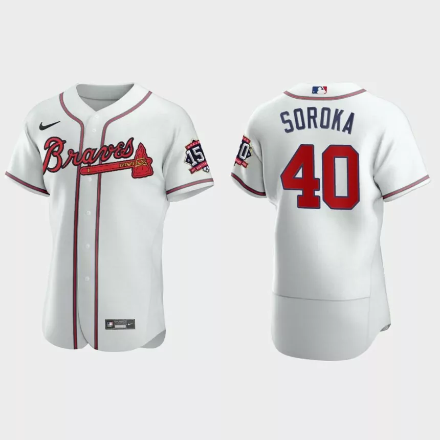 Mike Soroka Atlanta Braves 150th Anniversary World Series Jersey – White